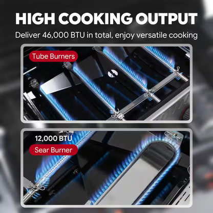 6-Burner Propane Gas Grill in Stainless Steel with Side Burner