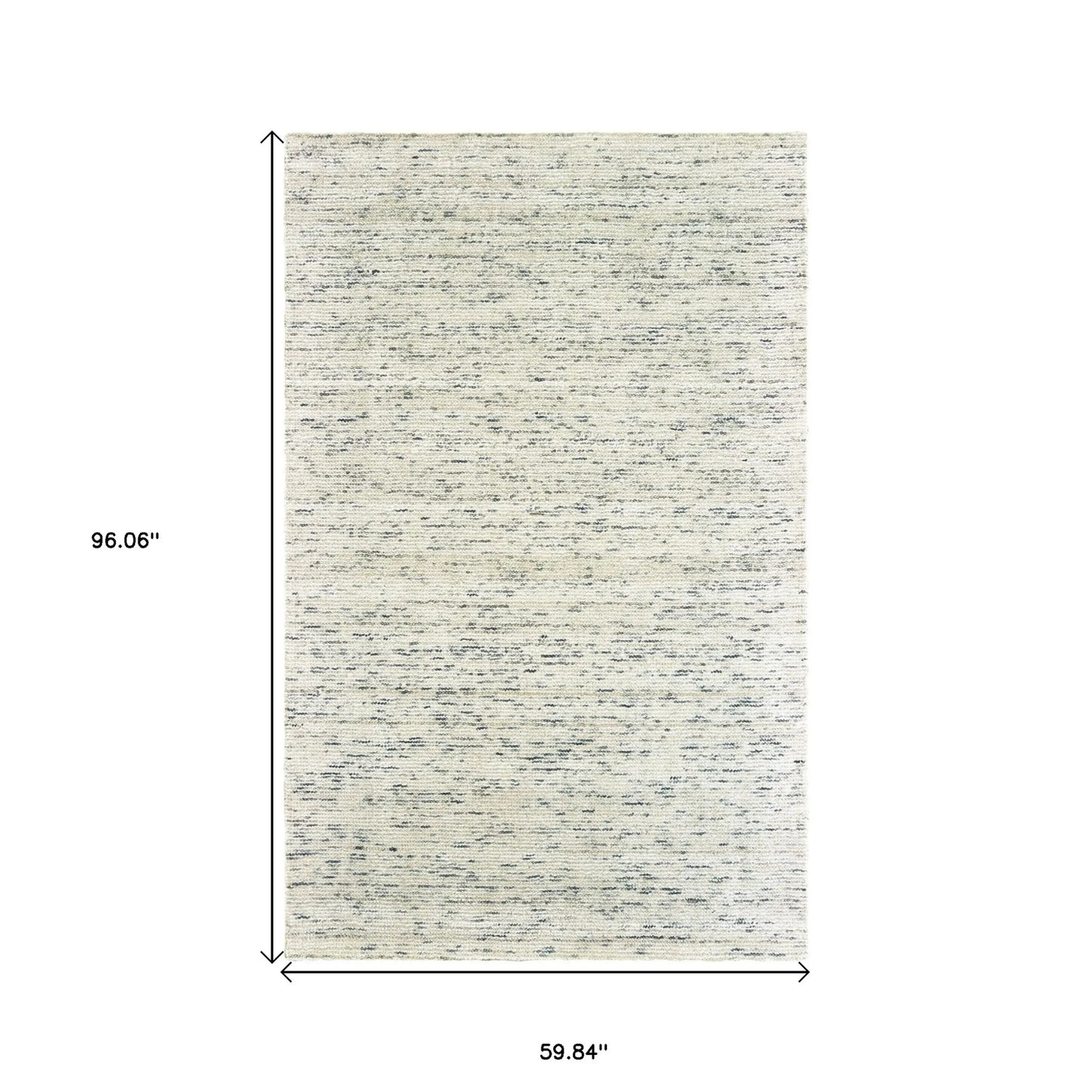 5' X 8' Ivory And Stone Hand Tufted Area Rug
