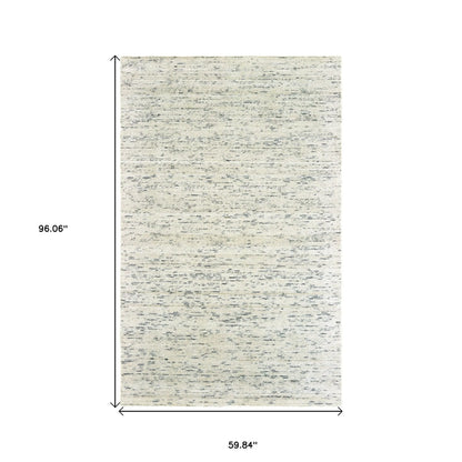 5' X 8' Ivory And Stone Hand Tufted Area Rug