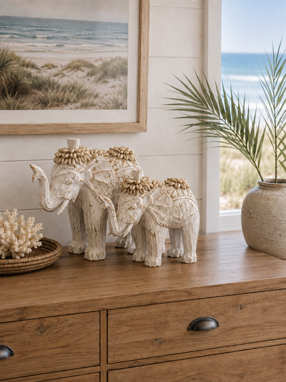 Elephant w/Shells Set/2pcs