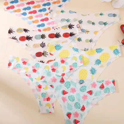 Women'S Floral Heart Leopard Print Everyday Wear Underwear Set, 3/4/6/7/8/10/12 Pieces, Casual Fitted Design, All Seasons Comfortable Panties, Lingerie, Casual Comfy Panty