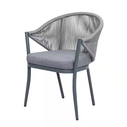 7-Piece Aluminum Outdoor Patio Dining Set with Grey Cushion