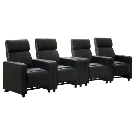 Toohey Upholstered Tufted Recliner Living Room Set Black
