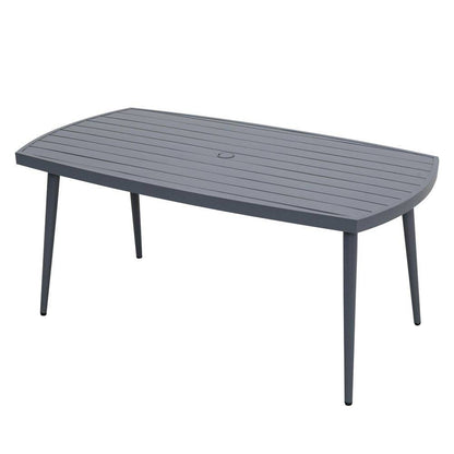7-Piece Aluminum Outdoor Patio Dining Set with Grey Cushion