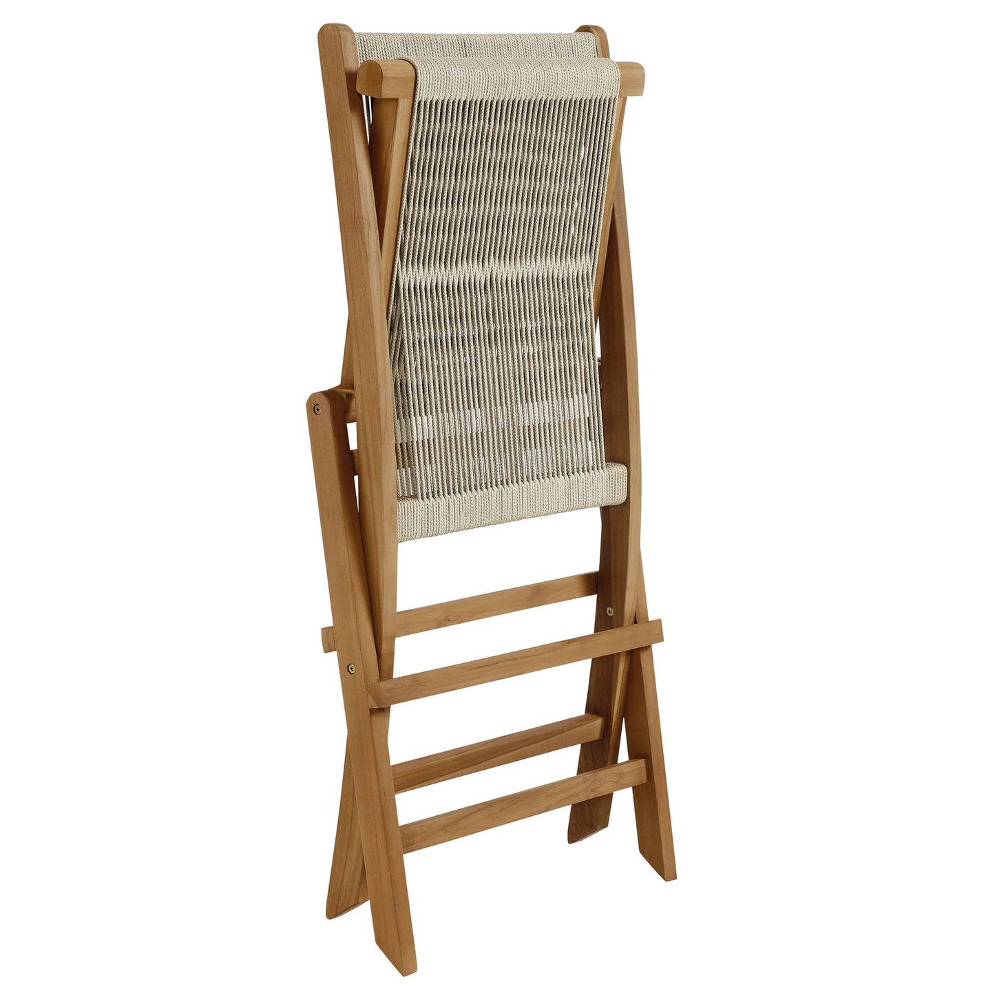 Vienna Outdoor Patio Teak and Rope Folding Chairs Set of 4 by Modway