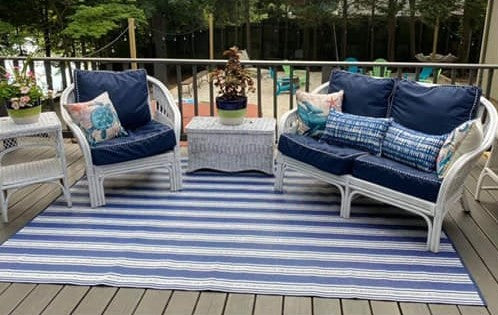 Vertical Stripe Blue & White