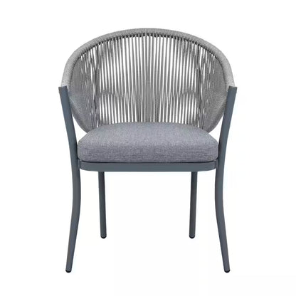 7-Piece Aluminum Outdoor Patio Dining Set with Grey Cushion