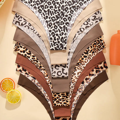 Women'S Floral Heart Leopard Print Everyday Wear Underwear Set, 3/4/6/7/8/10/12 Pieces, Casual Fitted Design, All Seasons Comfortable Panties, Lingerie, Casual Comfy Panty