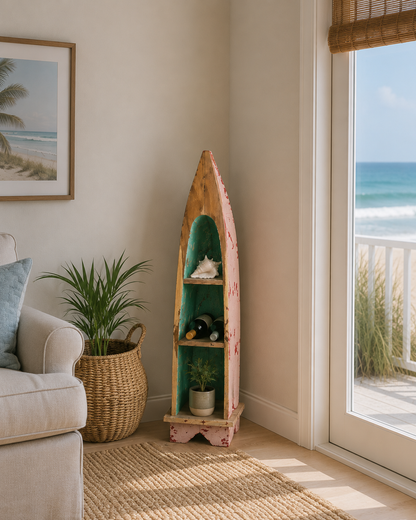 Authentic Reclaimed Boat Wood Small Canoe Shelf – Bali, Indonesia