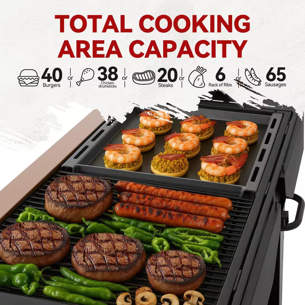 6-Burner Propane Gas Grill and Griddle Combo, Grill and Griddle 2-In-1, Bronze, 78,000 BTU Output for Back Yard