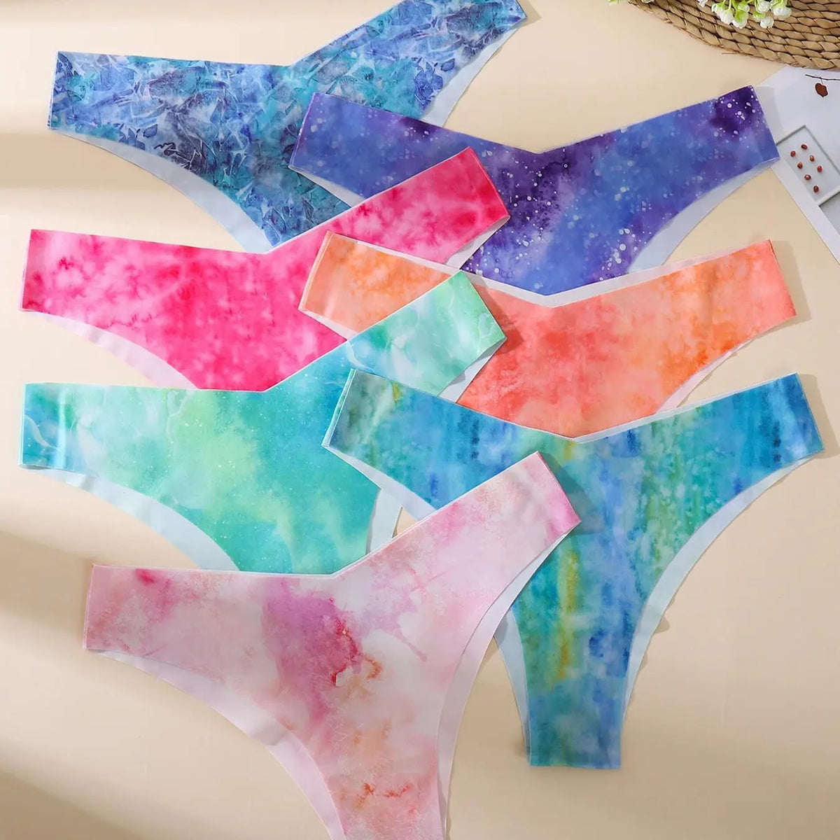 Women'S Floral Heart Leopard Print Everyday Wear Underwear Set, 3/4/6/7/8/10/12 Pieces, Casual Fitted Design, All Seasons Comfortable Panties, Lingerie, Casual Comfy Panty