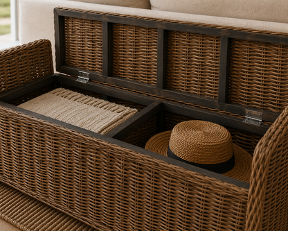Key Largo Rattan Storage Bench