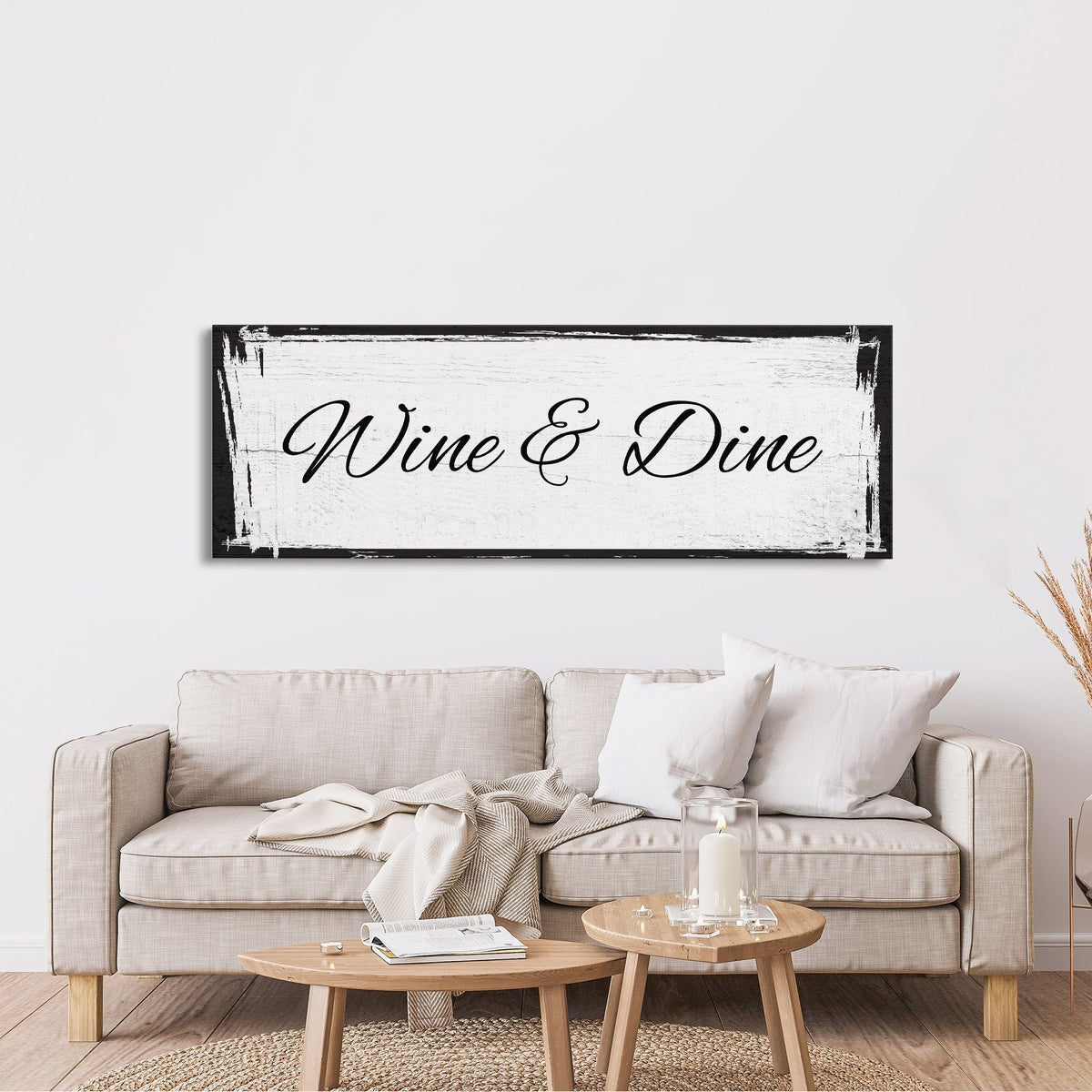 Kitchen canvas sign, wine and dine, sign for kitchen, kitchen wall art, wine sign, kitchen decor