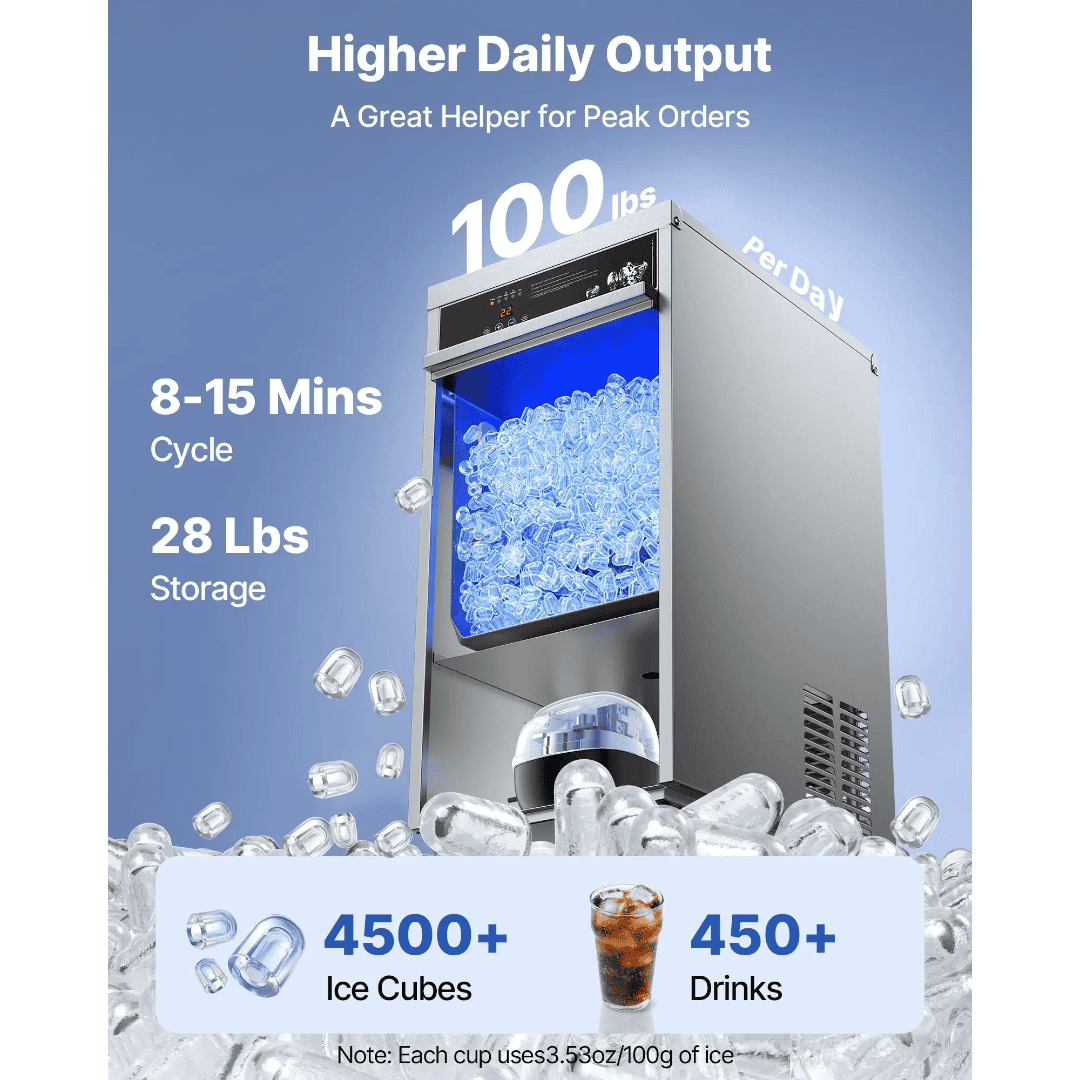 Ice Machines 100Lb / 450Lb In 24 Hours